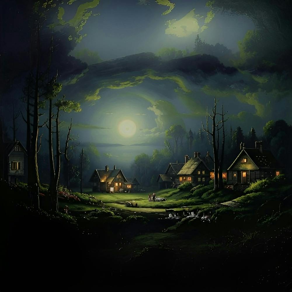 Village at night