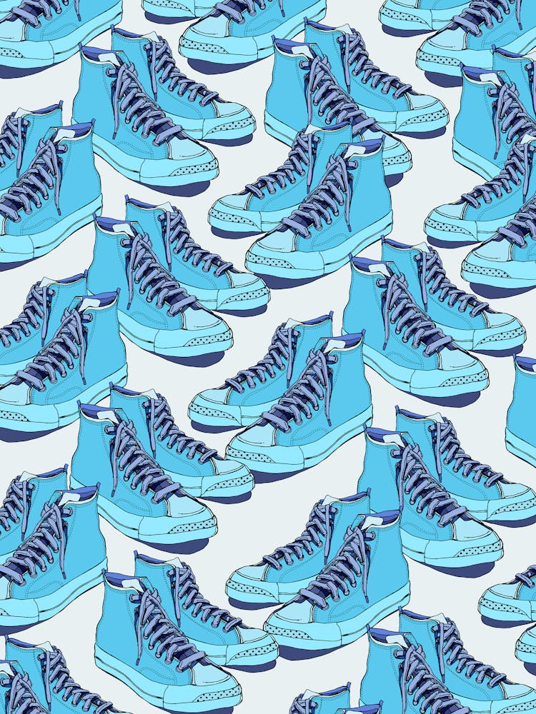 Blue Sneakers Pattern