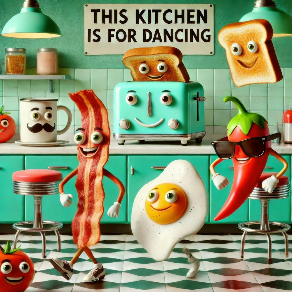 Disco de Cuisine. Série d'Art de Cuisine Kitschy