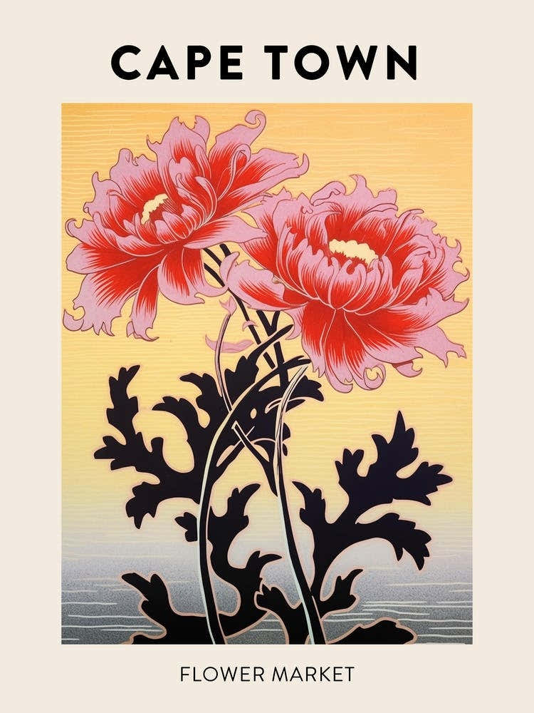 Cape Town South Africa Botanical Flower Market Poster