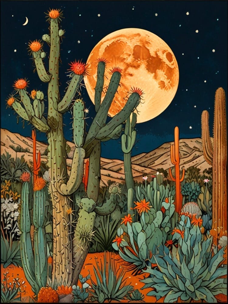 William Morris Cactus In The Desert