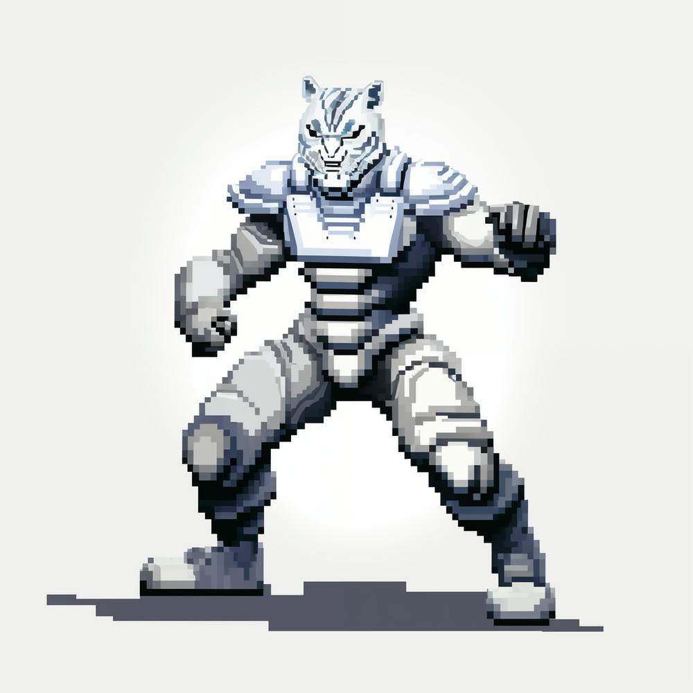 Pixel Art - White Tiger Fighter #2