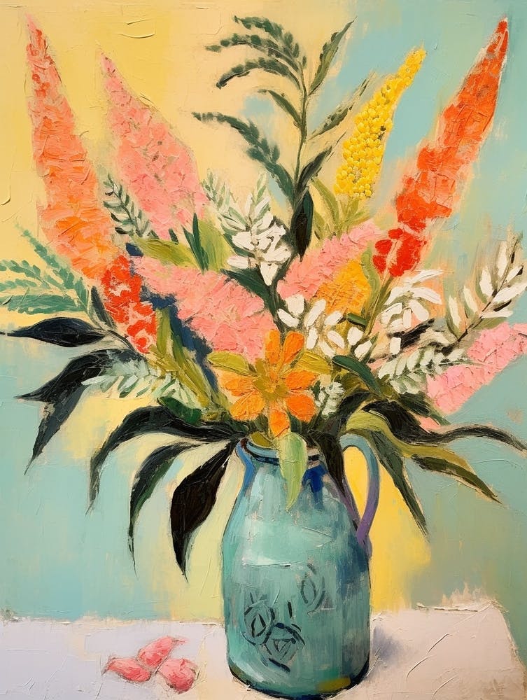 Flower Painting Fauvist Style Celosia 2