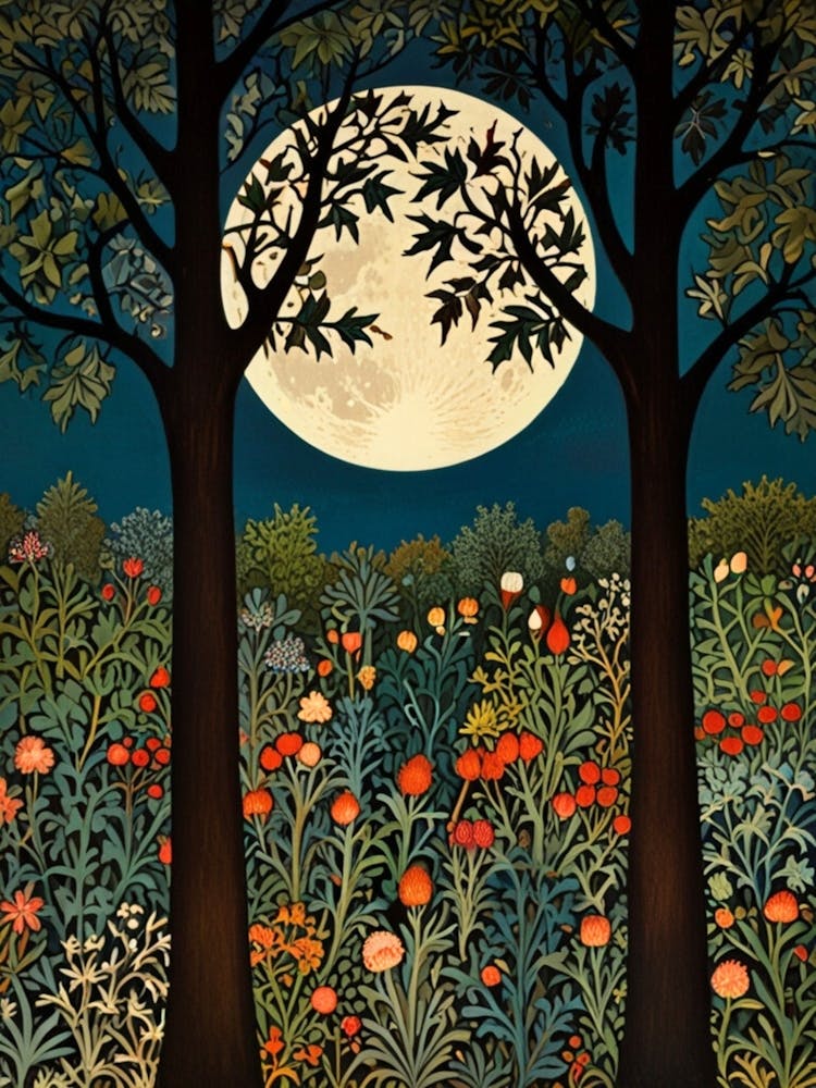 William Morris Moonlight In The Garden 10