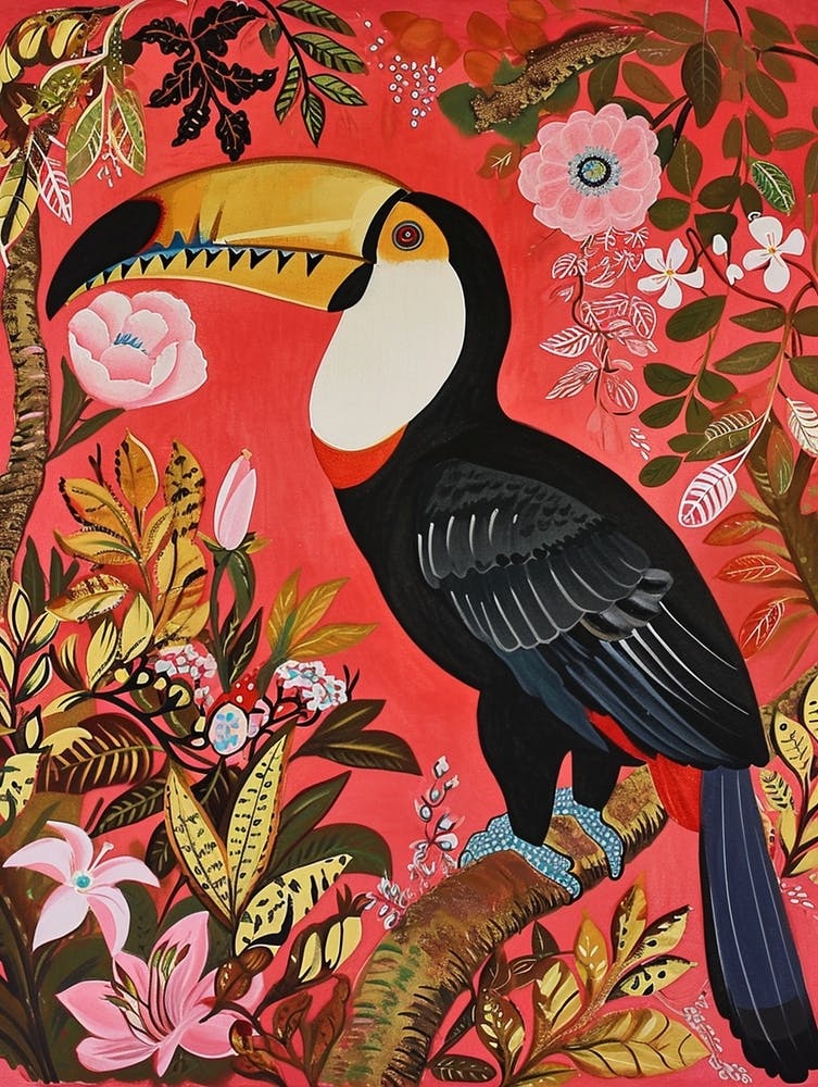 Floral Animal Painting Toucan 4