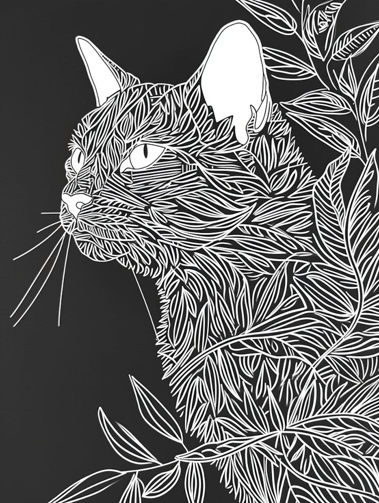 Turkish Van Cat Minimalist Illustration 4