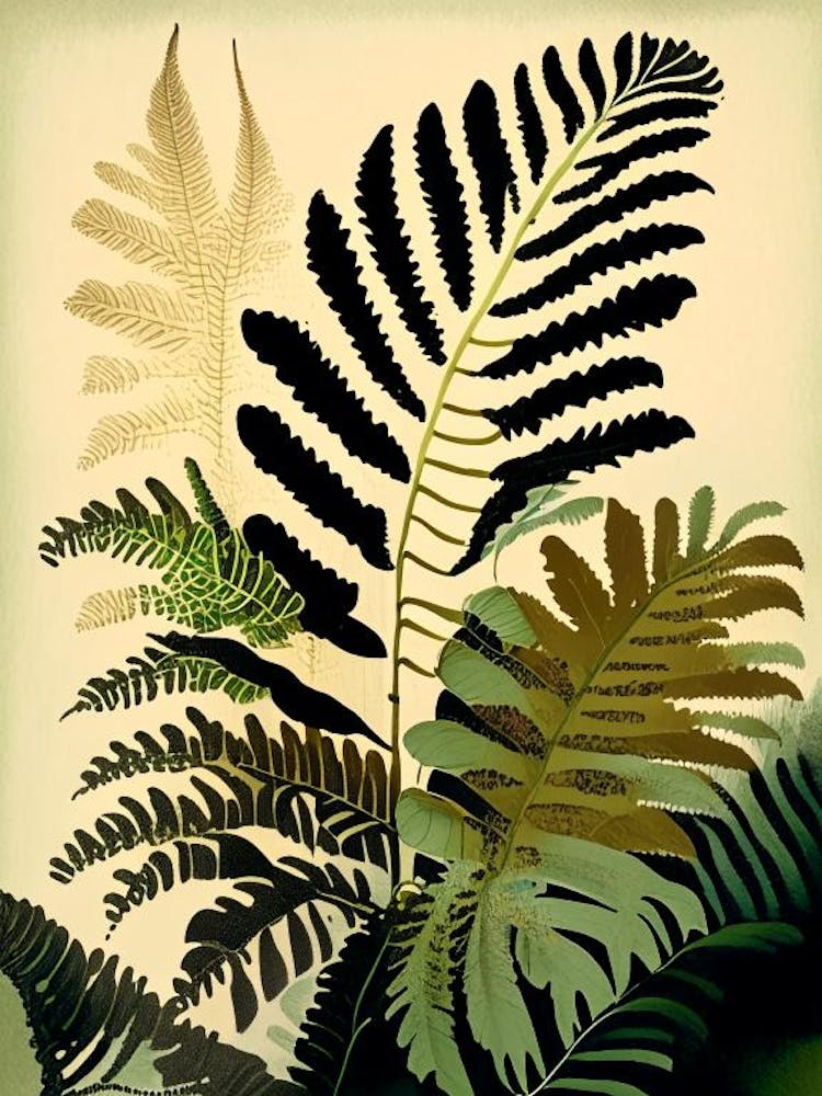 Japanese Painted Fern Rousseau Inspired