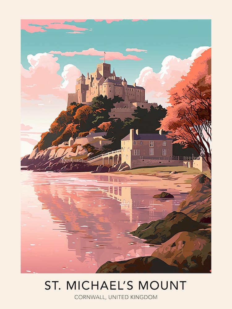 St Michael S Mount Cornwall United Kingdom Travel Poster
