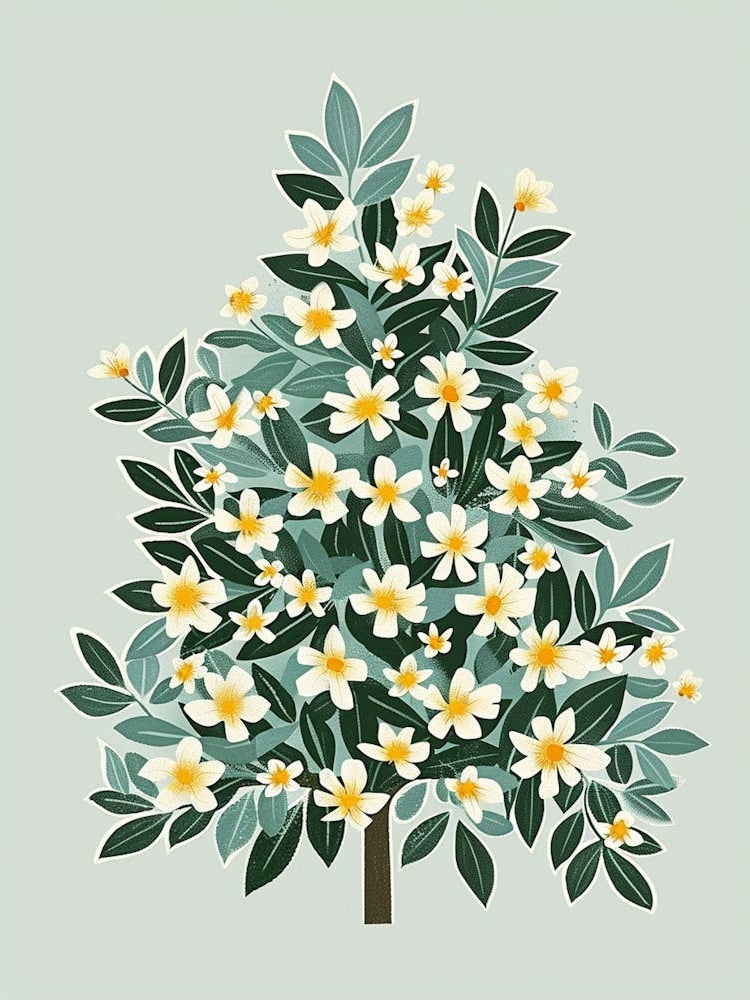 Balsam Tree Flat Illustration 2