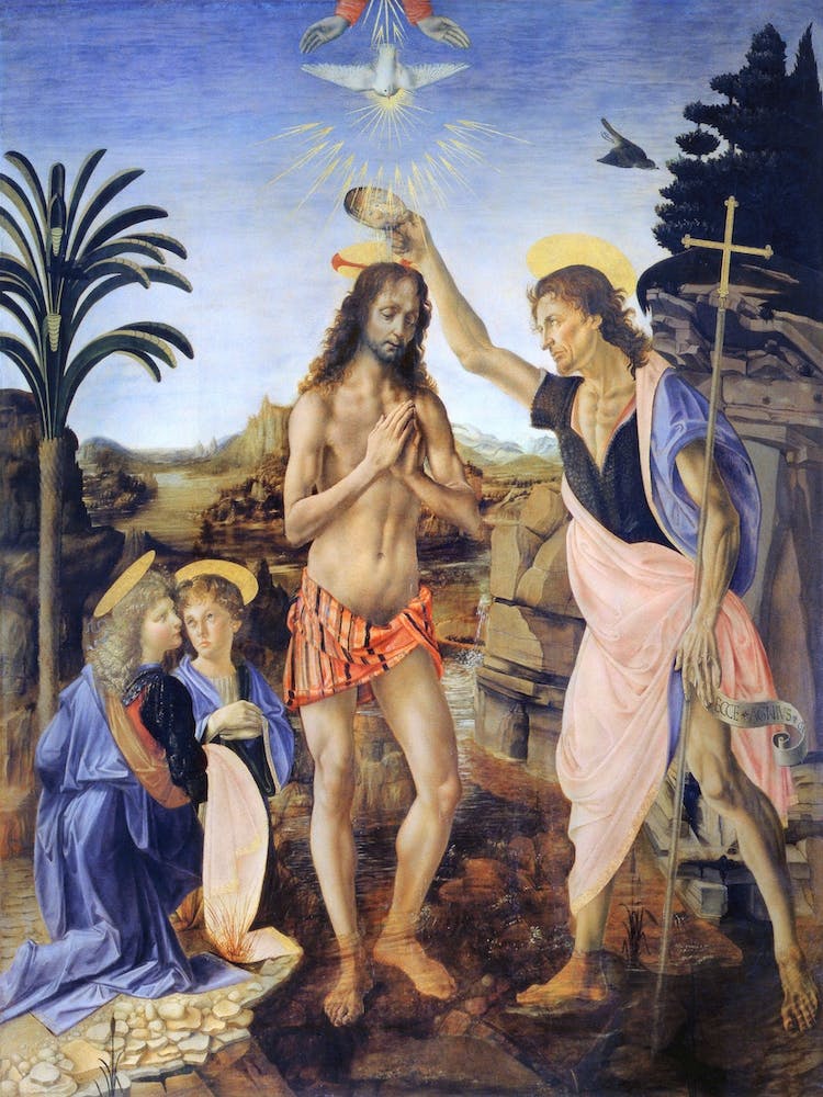 Baptism Of Christ, Leonardo Da Vinci