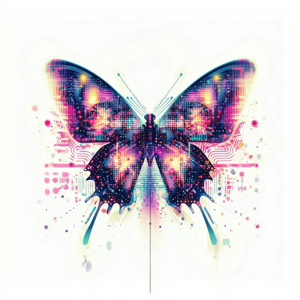 Butterfly Print.Generated AI. Wall