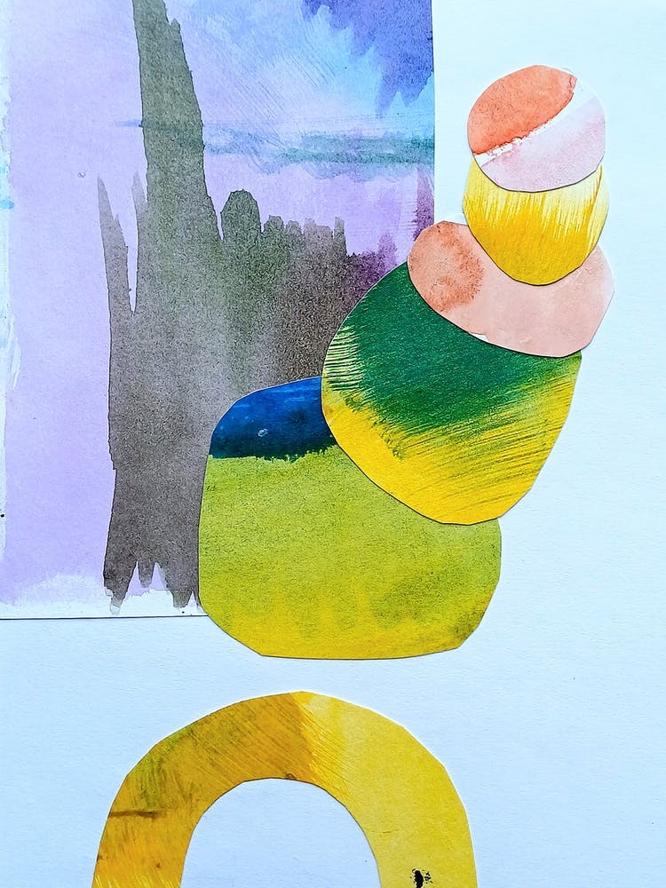 Abstraktes Gemälde Collage Schichten