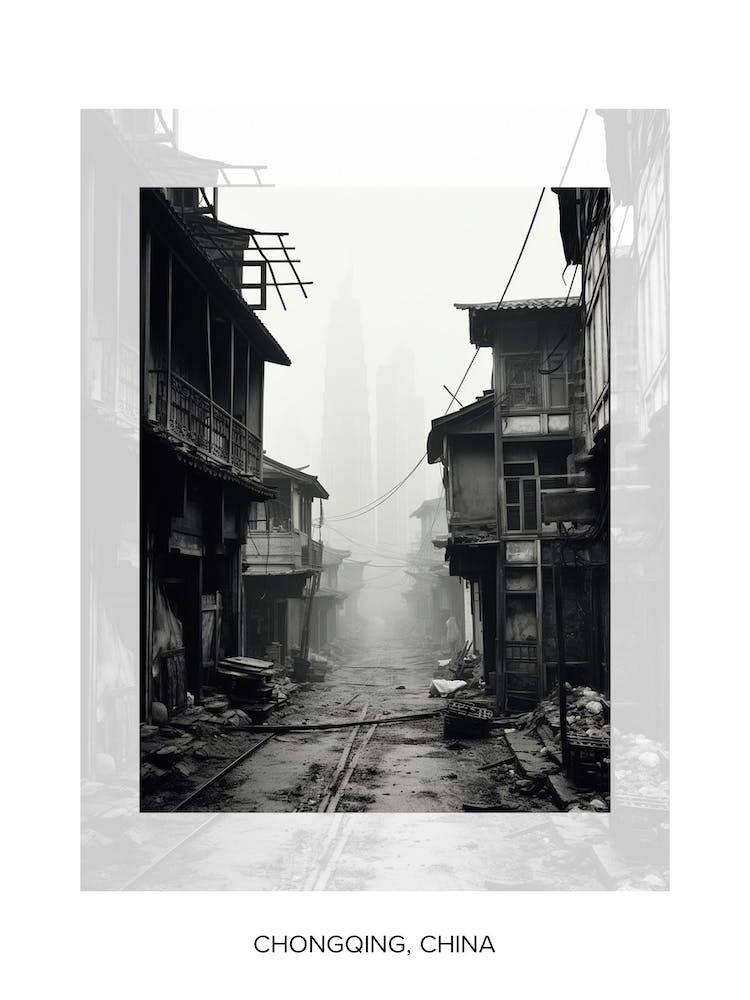 Poster Of Chongqing, China, Black And White Old Photo 4