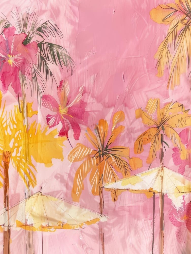 Palm Trees And Umbrellas