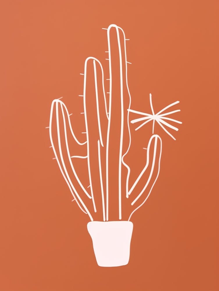 Dessin au trait de cactus Chamaecereus Silvestrii 2
