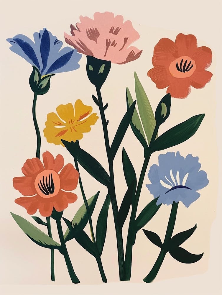 Painted Florals Carnations 7