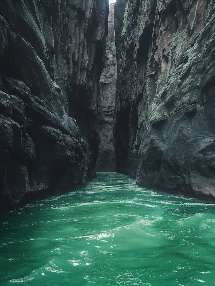 Green Water In A Canyon