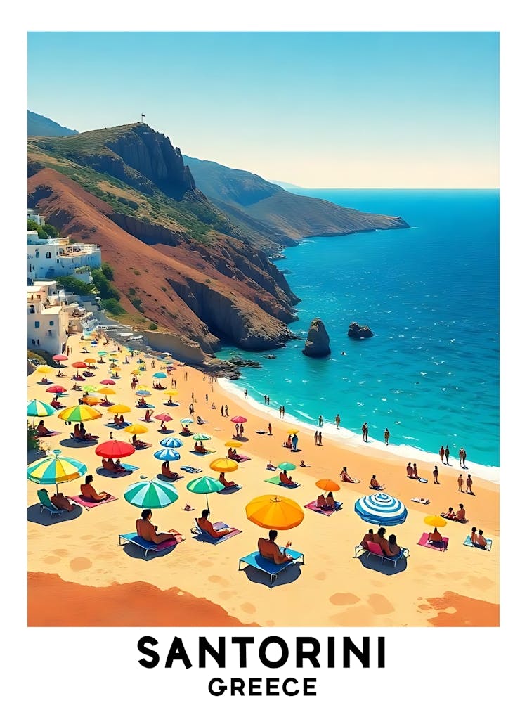 Santorini - Greece Vintage Travel Poster 16