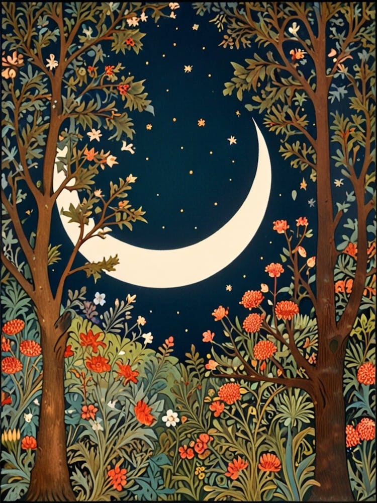 William Morris Moon And Flowers 67