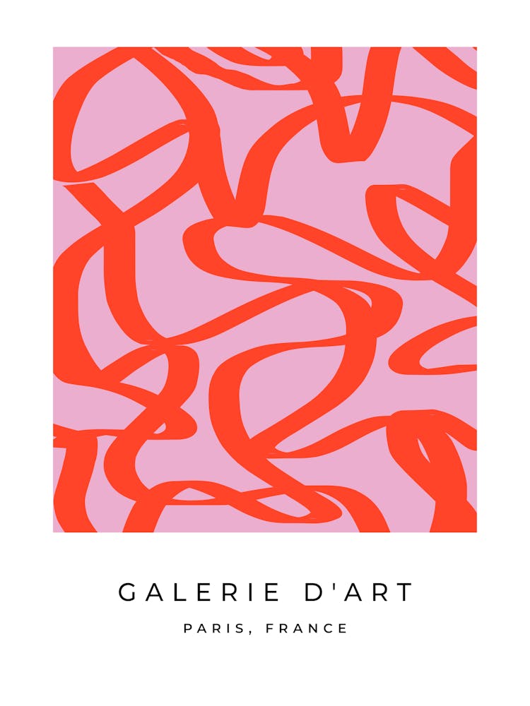 Pink Retro Lines Abstract Brush Shapes