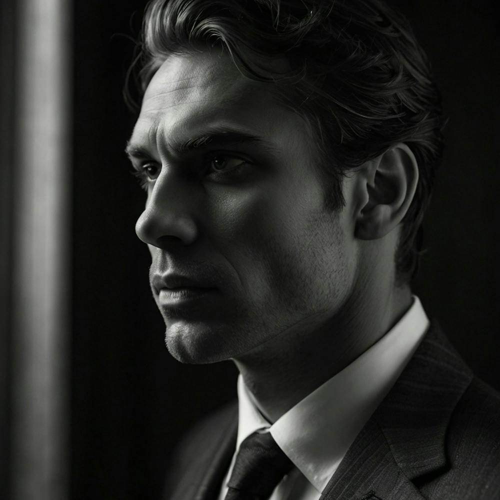 Black and White Portrait Of A Man