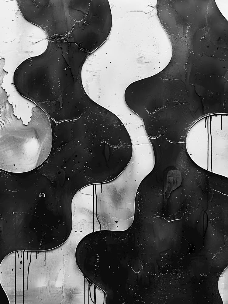 Black And White Abstract Painting 43
