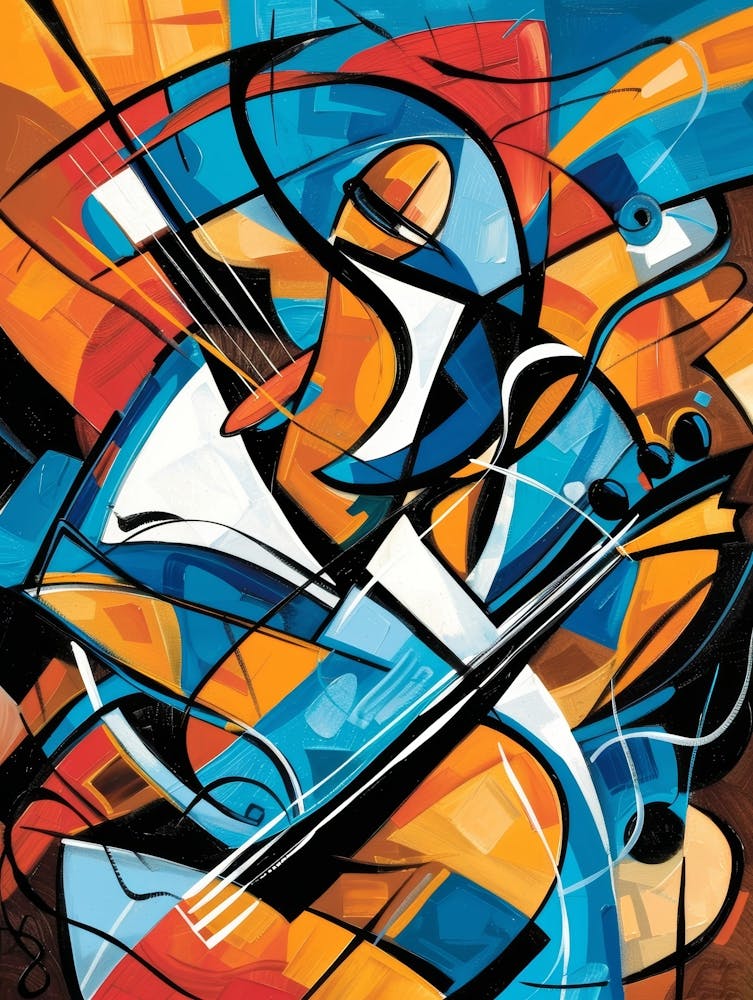 Abstract Guitar Painting