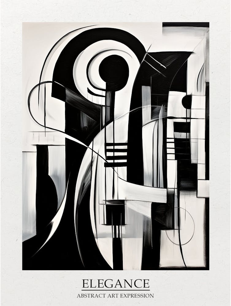 Elegance Abstract Black And White 4 Poster