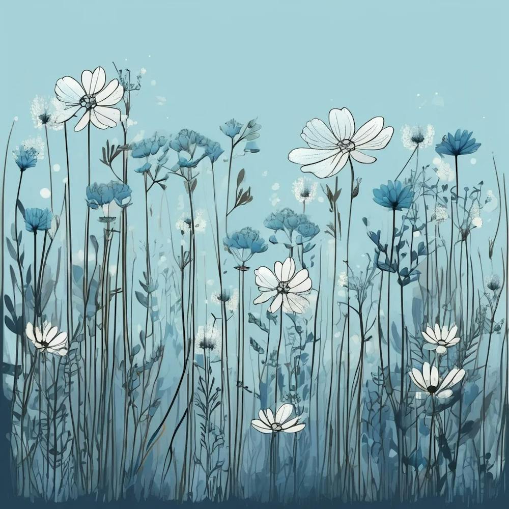 light Blue botanical wildflowers