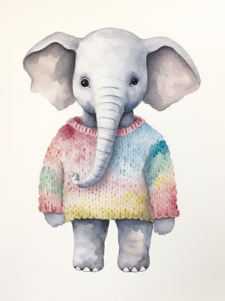 Baby Animal Watercolour Elephant 3