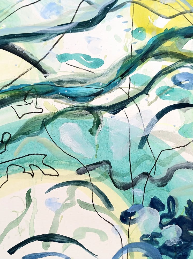 Onwards Forest, Acrylic Mixed Media Painting