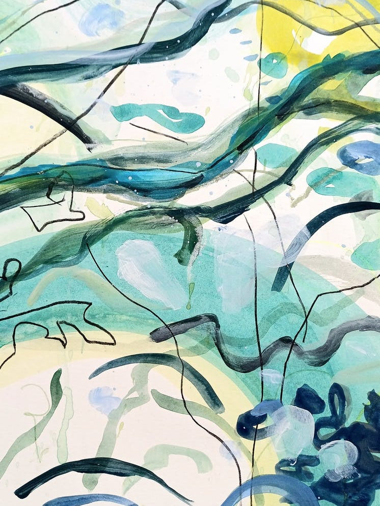 Onwards Forest, Acrylic Mixed Media Painting