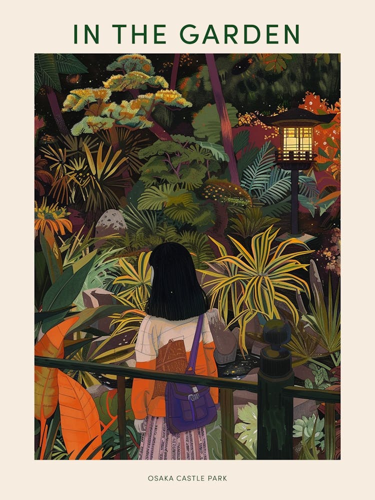Im Garten Poster Osaka Castle Garden Japan