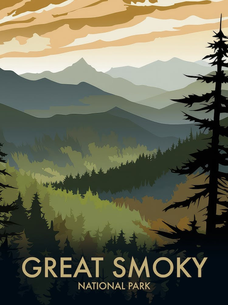 Great Smoky National Park Vintage Travel Poster 11