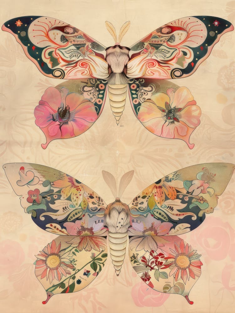 Spring Butterflies William Morris Style 3