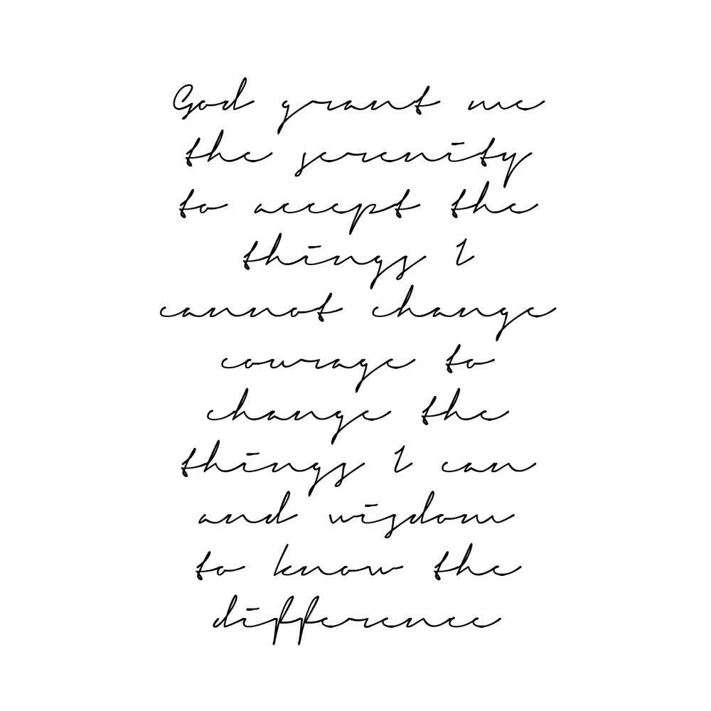 The Serenity Prayer Thin Script Square