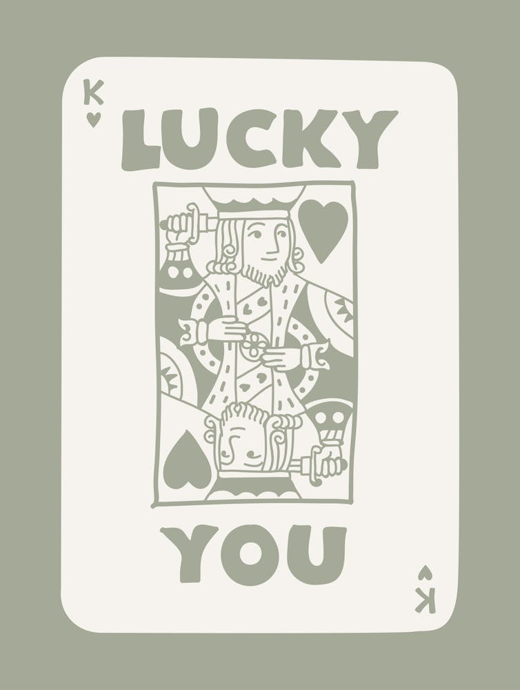 Lucky You Carte à Jouer Roi Vert Sauge 2