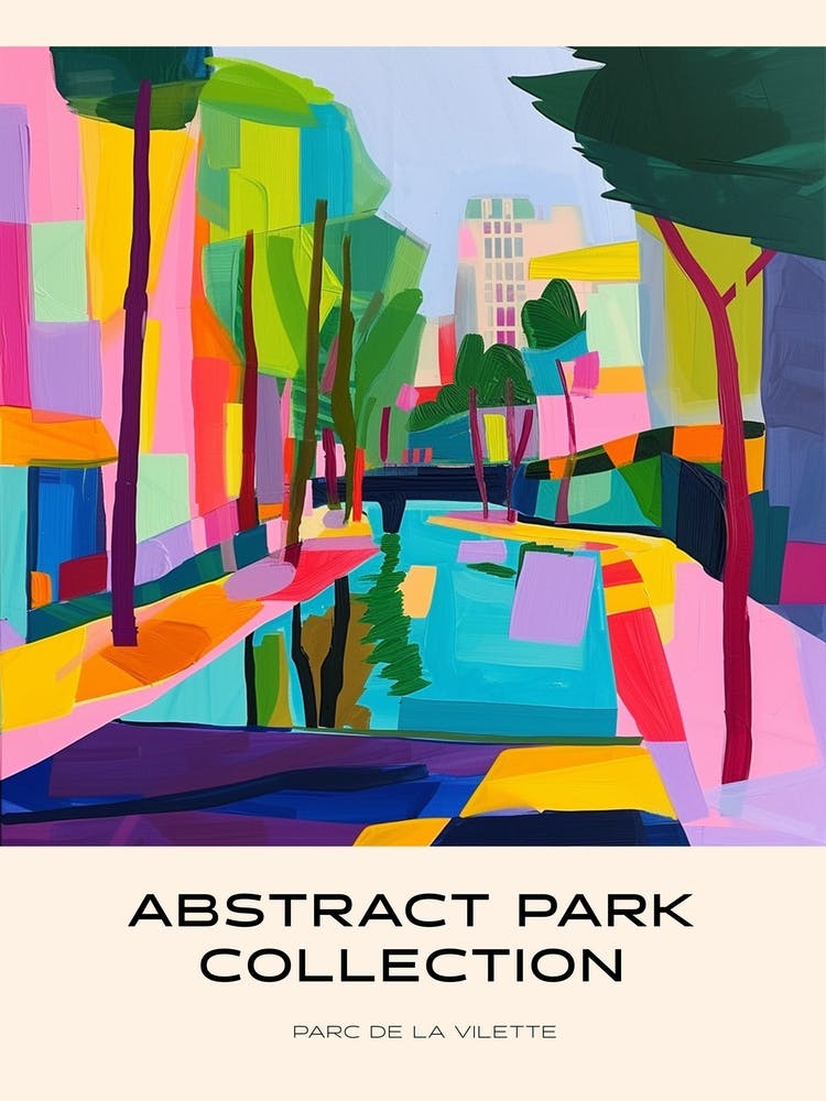 Abstract Park Collection Poster Parc De La Vilette Paris 2