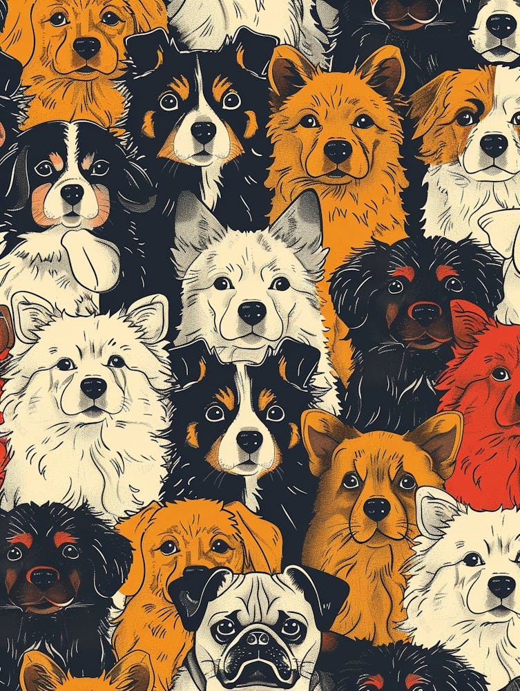 Perfectly Repeatable Artwork With Cute Dog Faces 31
