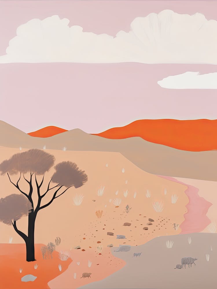 Simpson Desert   Australia, Contemporary Abstract Illustration 2