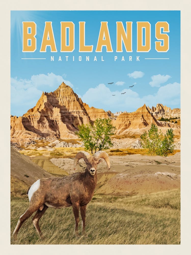 Badlands Travel Poster