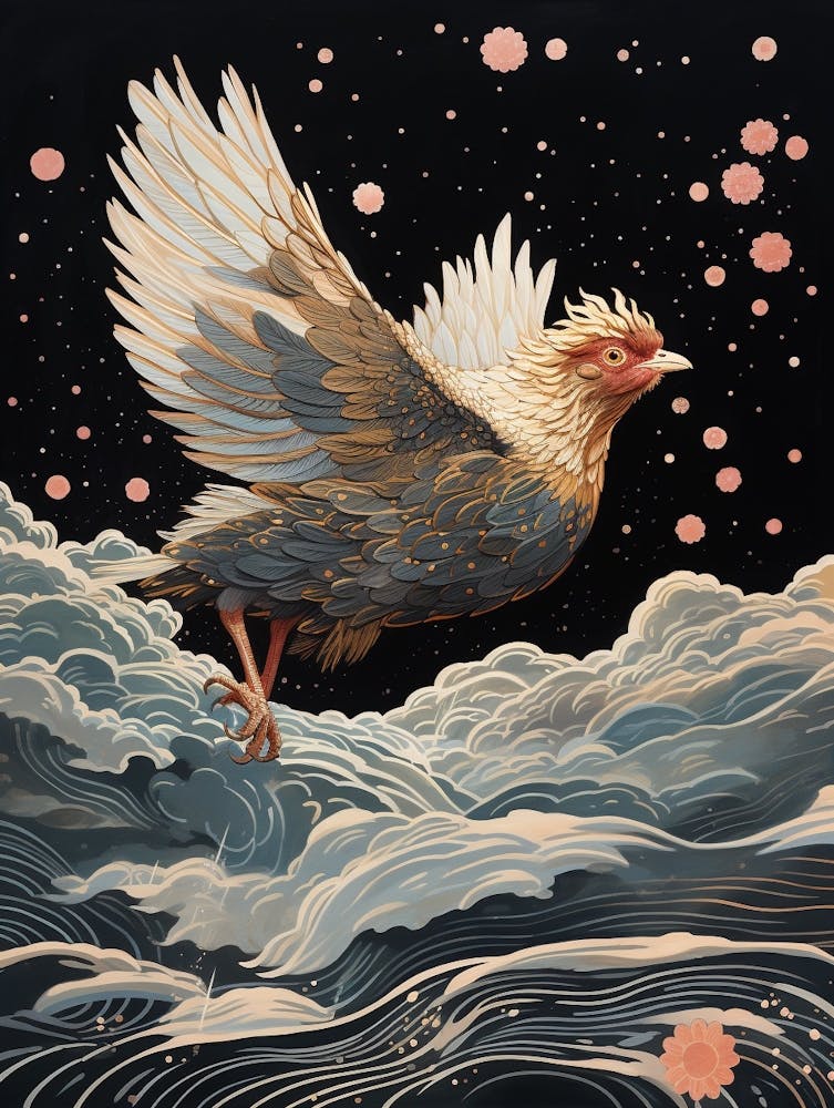 Chicken 3 Gold Detail Painting