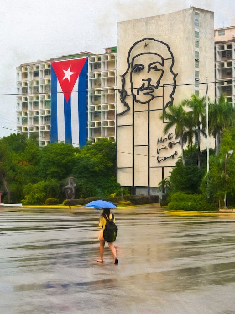 Rainy Day In Revolution Square Havana