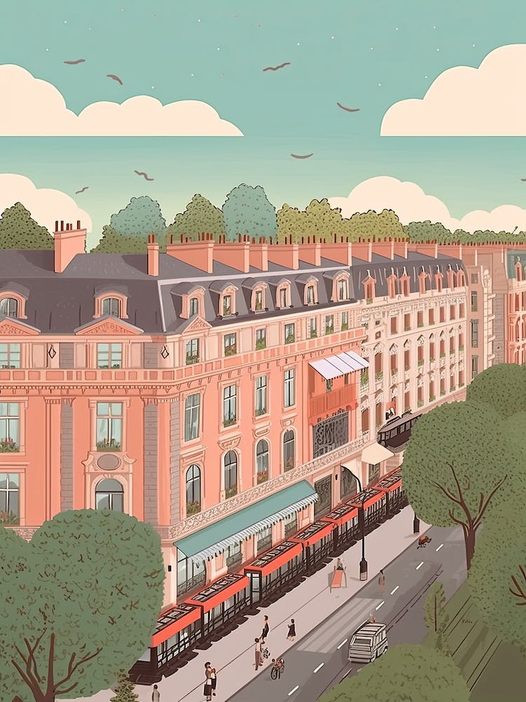 Paris France Travel Illustration 3