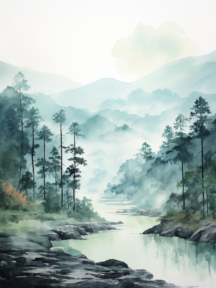 Watercolour Of Danum Valley Conservation Area   Borneo Malaysia 3