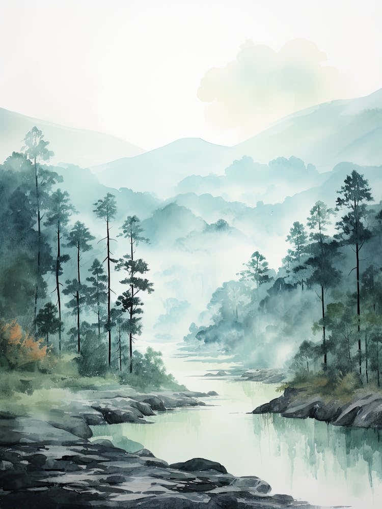 Watercolour Of Danum Valley Conservation Area   Borneo Malaysia 3
