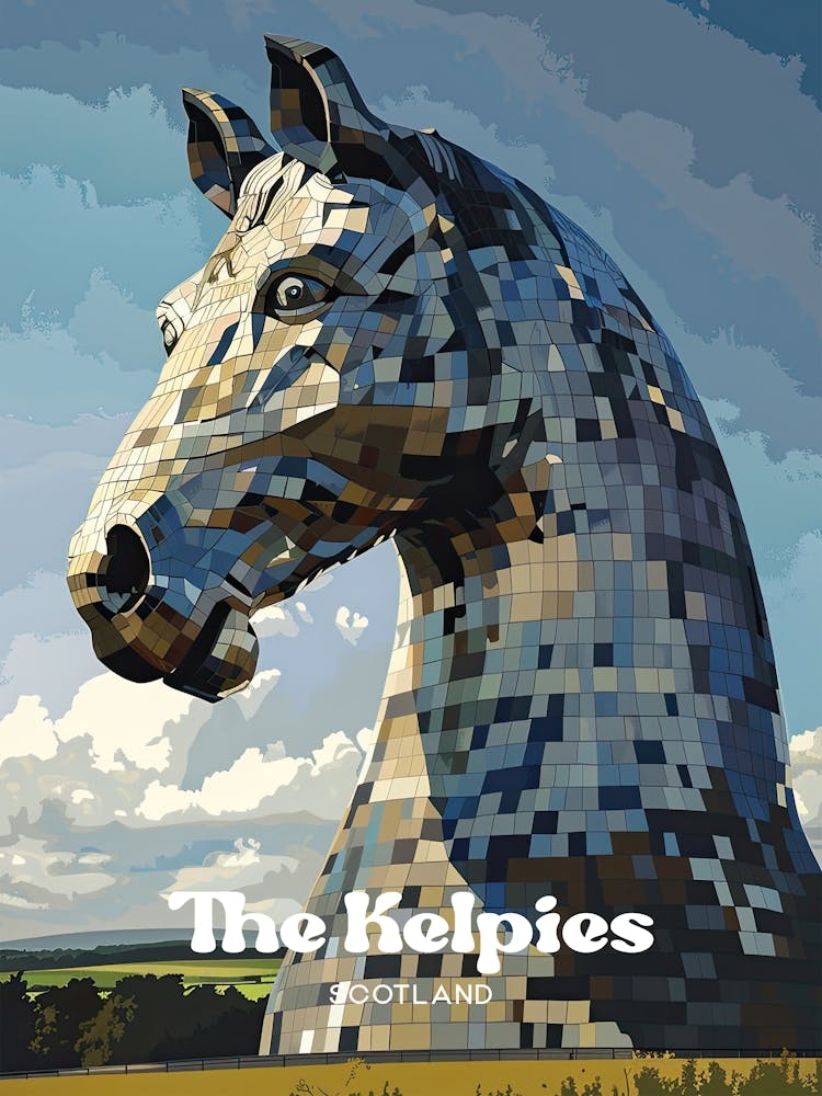The Kelpies Scotland Horse Sculpture Travel Art