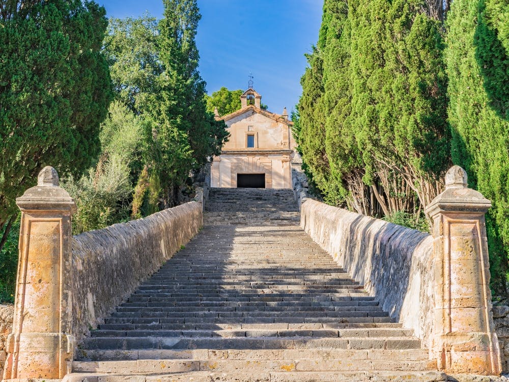 Pollensa Stairs Leading To A Church