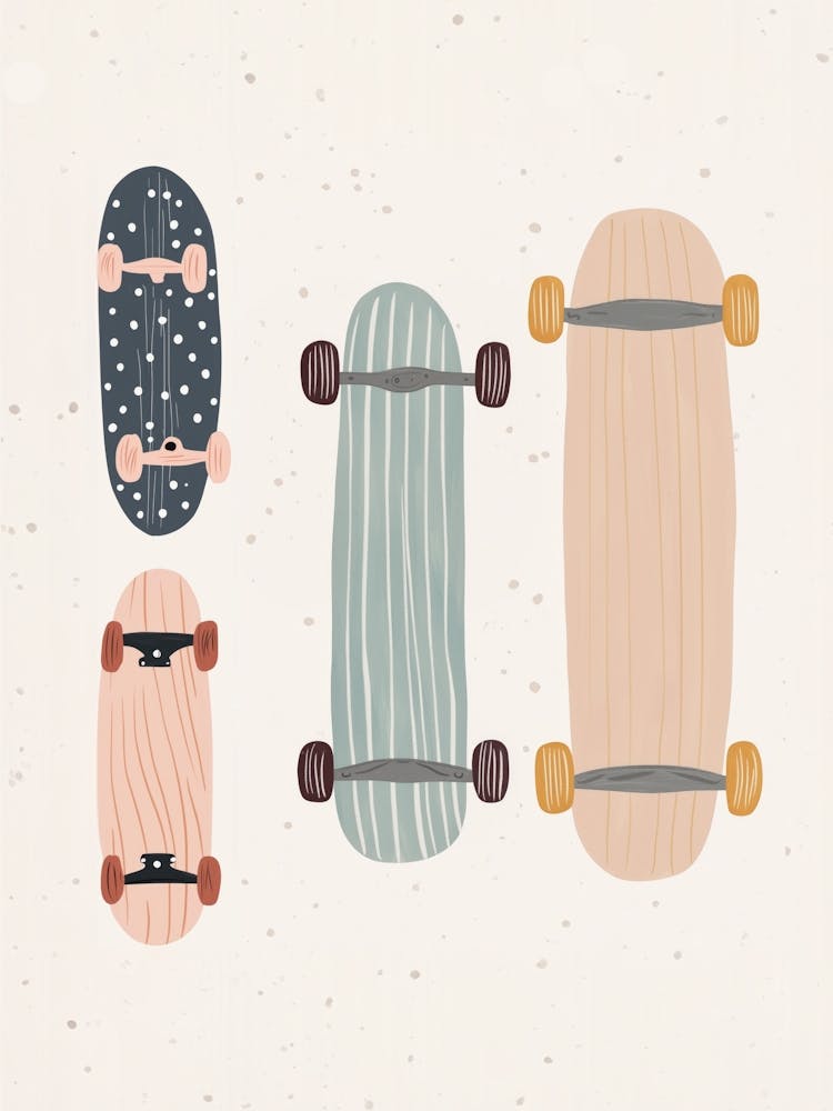 Skateboards, Nursery Wall Art for Kids