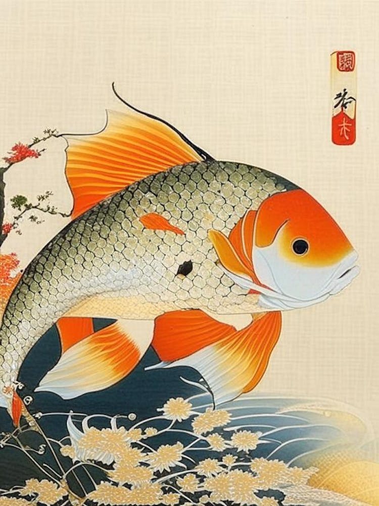 Kawarimono Hikari Koi Fish Ukiyo E Style Japanese